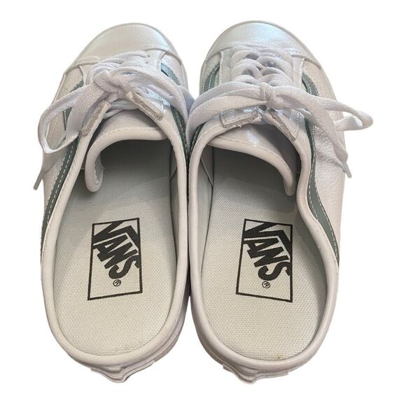 VANS Style 36 True White / Green Mileiu Leather Slide Mules 6.5 - Picture 5 of 7